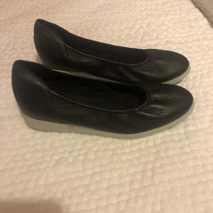 Worn once - Black leather Arche flats with light gray rubber sole